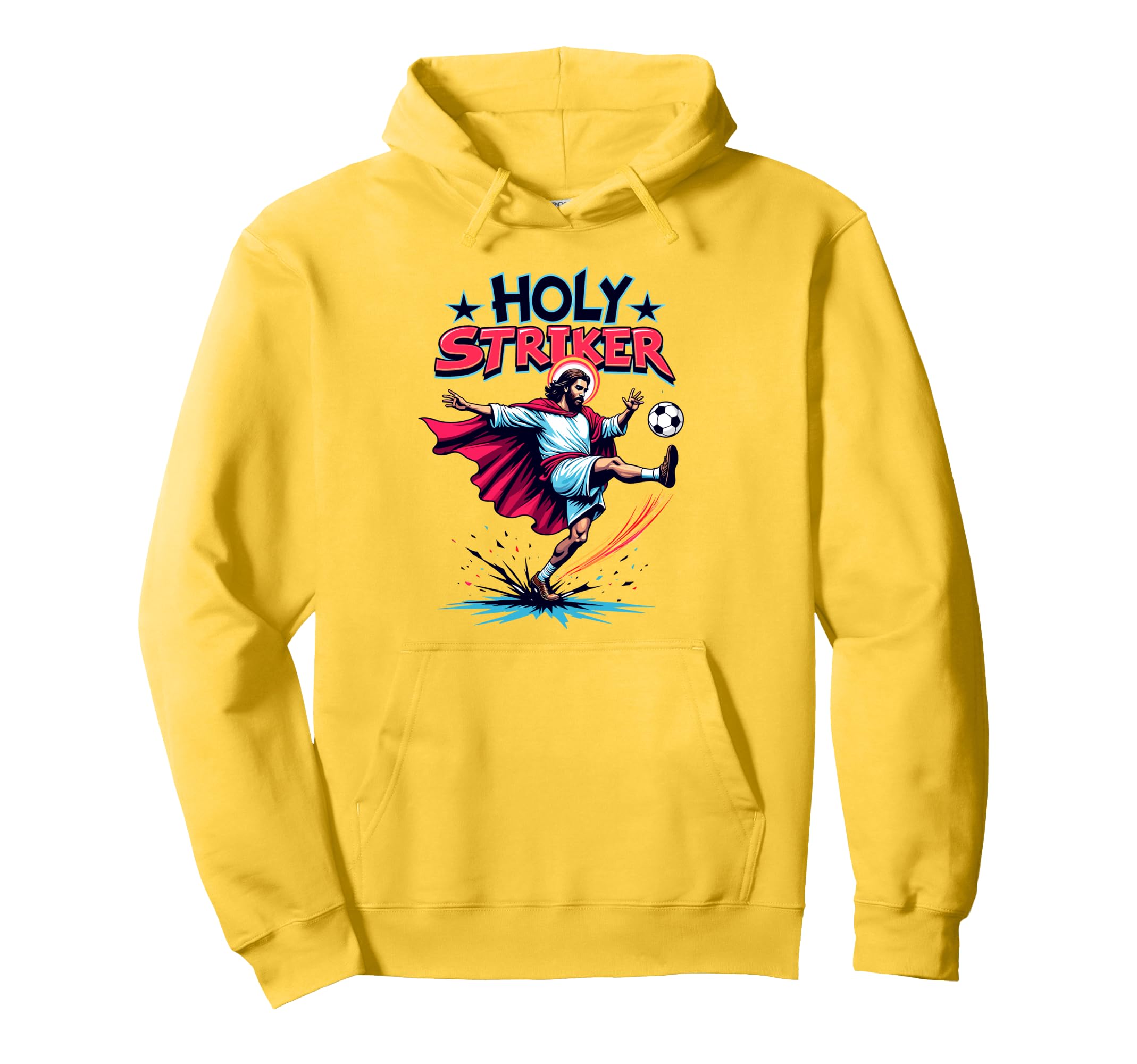 Easter Holy Striker Funny Jesus Soccer Meme Hoodie - Graphic Print Unisex