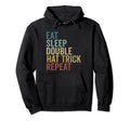 Eat Sleep Hat Trick Repeat Ice Hockey Hoodie - Minimalist Print Men Women