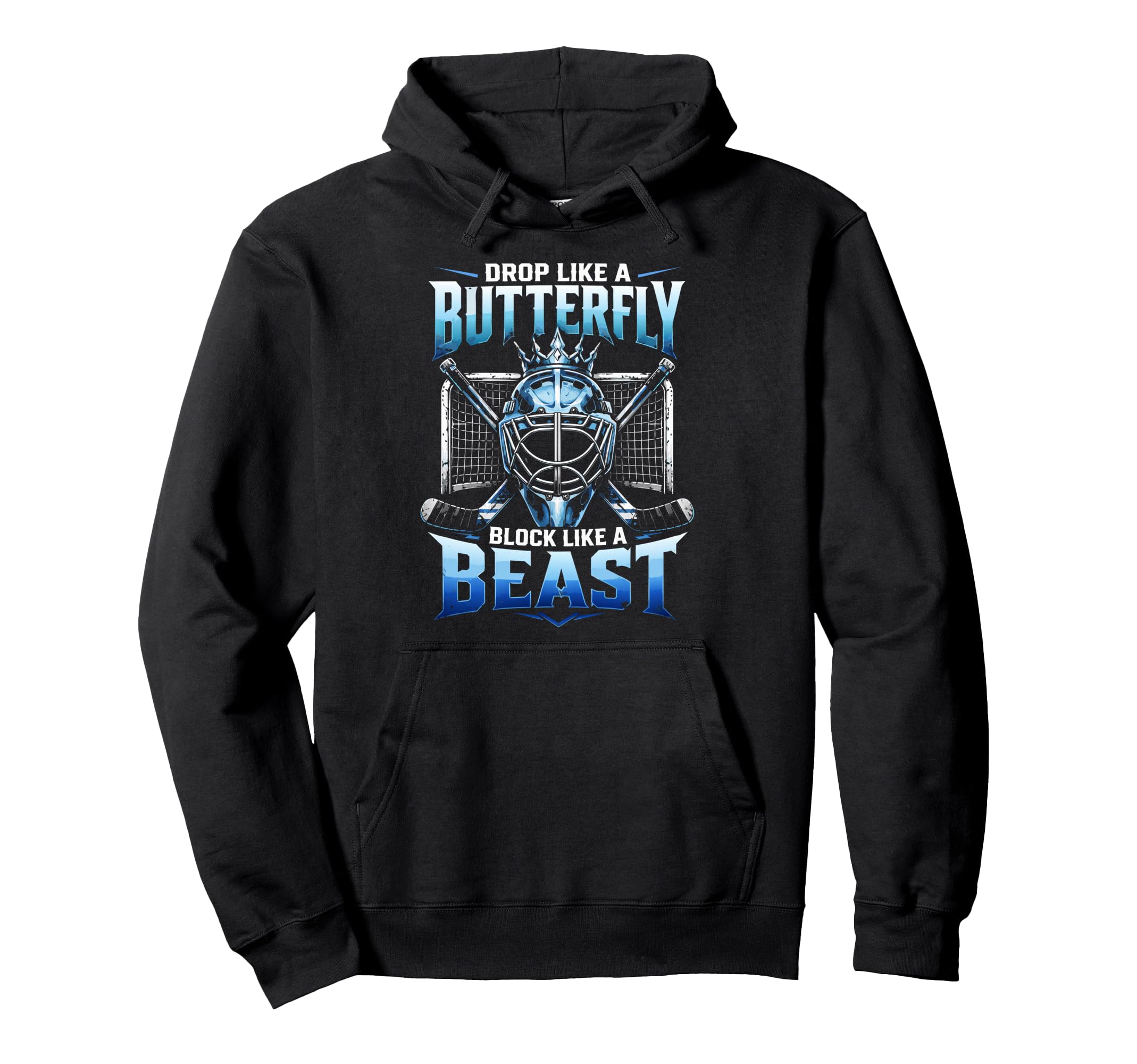 Ice Hockey Goalkeeper Butterfly Hoodie - Fun Novelty Design Men Women