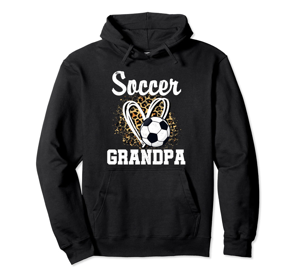 Soccer Grandpa Leopard Heart Matching Hoodie - Novelty Apparel Unisex