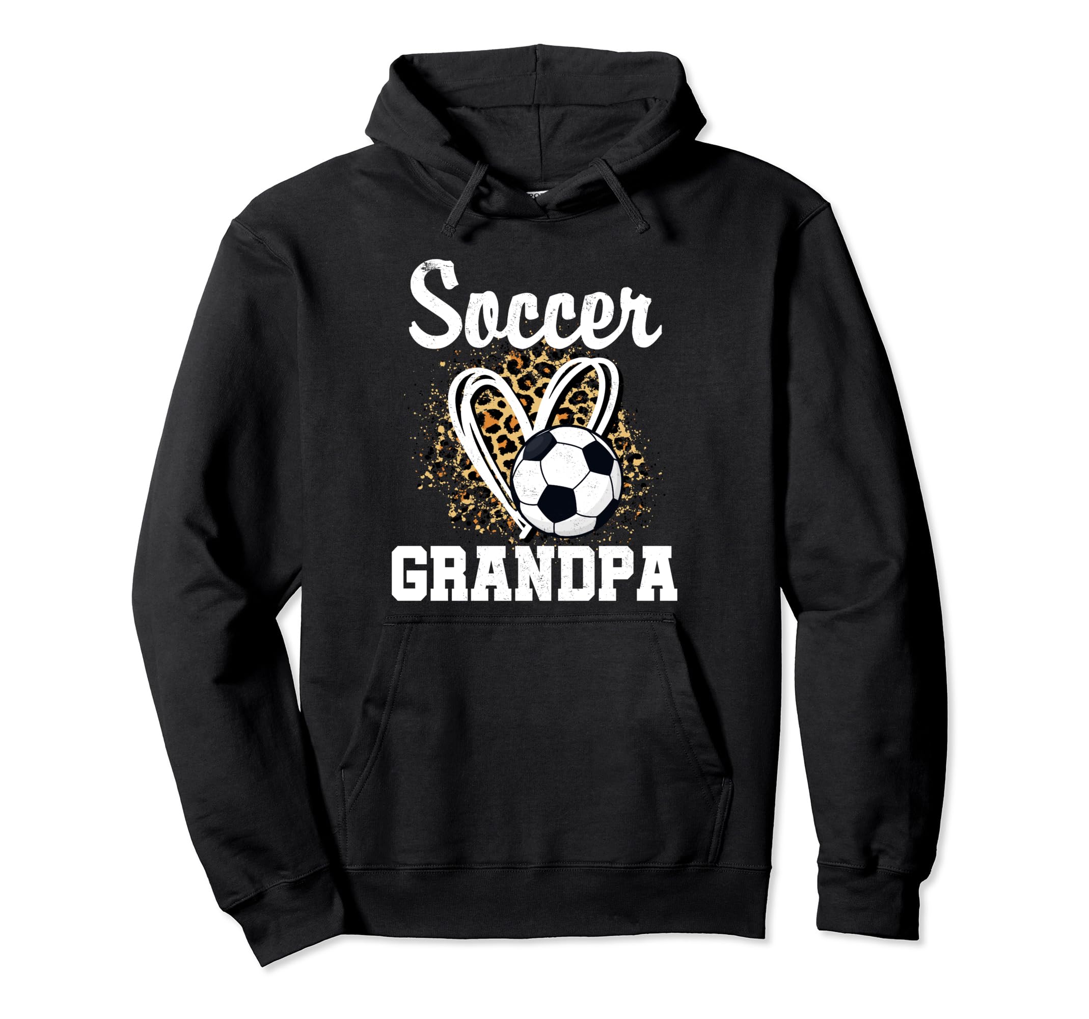 Soccer Grandpa Leopard Heart Matching Hoodie - Novelty Apparel Unisex