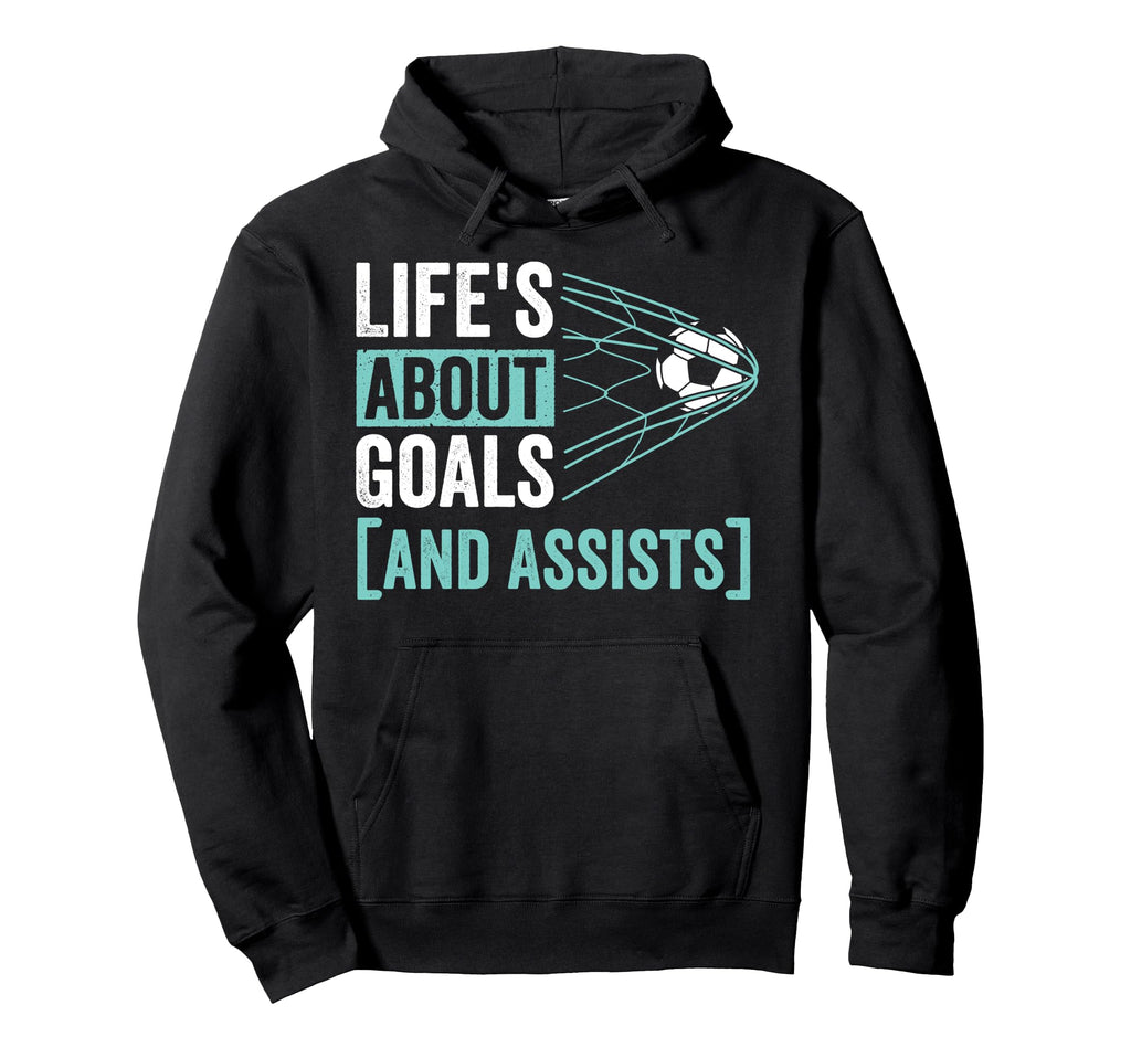 Soccer Player Lifes About Goals Assist Hoodie - Minimalist Print Men Women