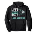 Soccer Player Lifes About Goals Assist Hoodie - Minimalist Print Men Women