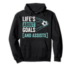 Soccer Player Lifes About Goals Assist Hoodie - Minimalist Print Men Women