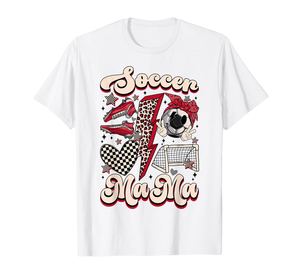 Groovy Soccer Mama Soccer Mom Lover Fan T-Shirt - Unique Graphic Unisex