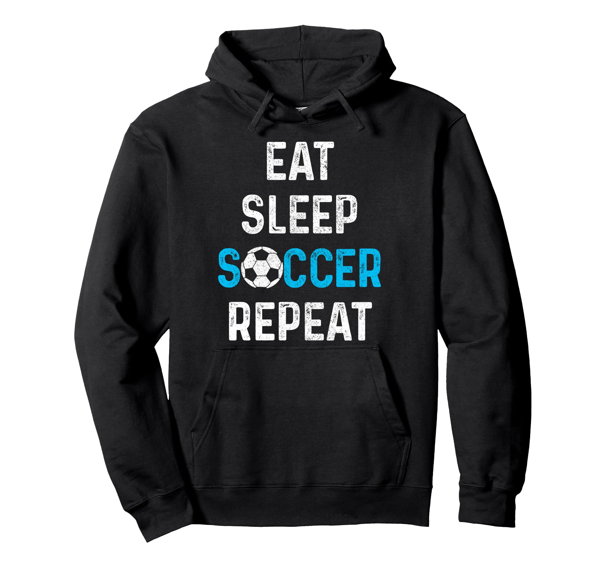 Eat Sleep Soccer Repeat Soccer Player Hoodie - Graphic Print for Adults