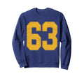 Number 63 Numbered Uniform Sports Sweatshirt - Aesthetic Graphic Men Women