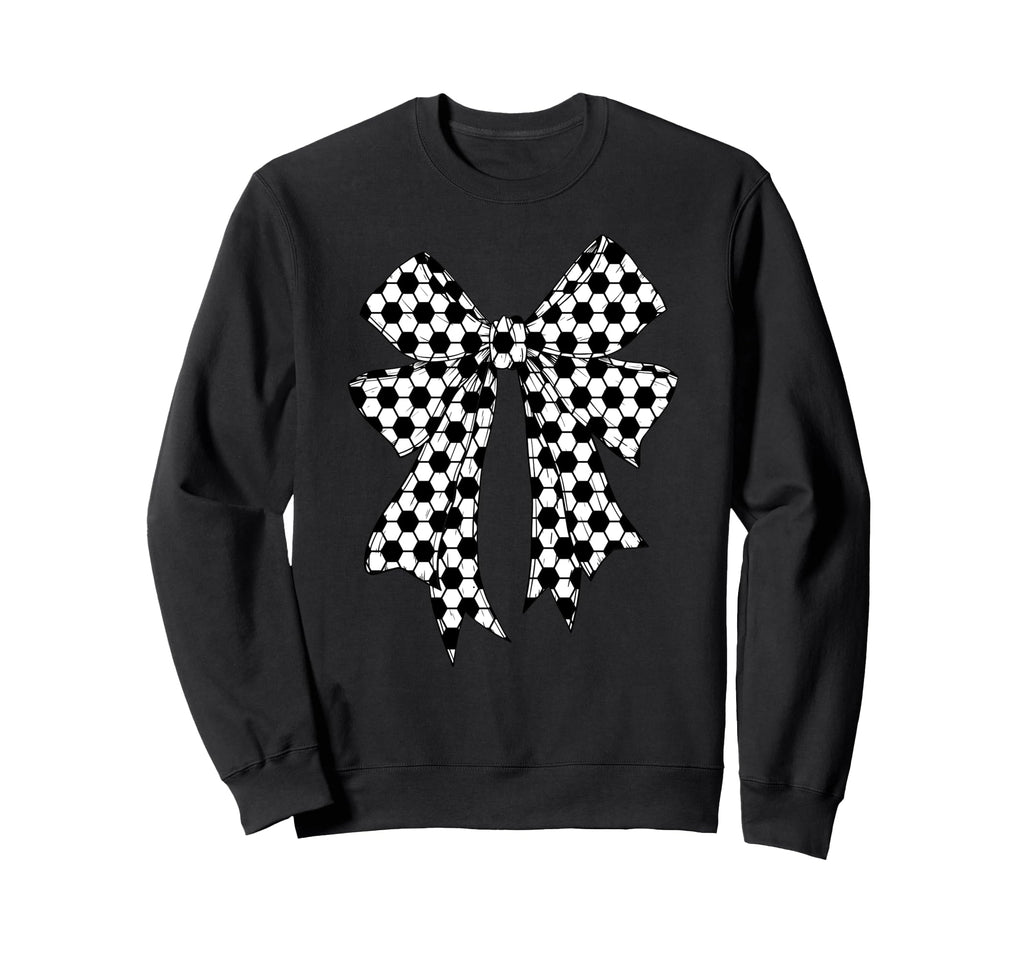 Soccer Ball Coquette Bow Soccer Mom Sweatshirt - Unique Graphic Men Women