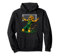 Lion Soccer Player Score Goal Knee Hoodie - Fun Novelty Design for Adults