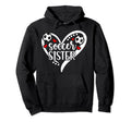 Soccer Sister Heart Sister Soccer Hoodie - Casual Everyday Wear for Adults