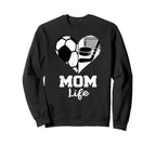Mom Life Heart Funny Soccer Hockey Sweatshirt - Trendy Graphic Men Women