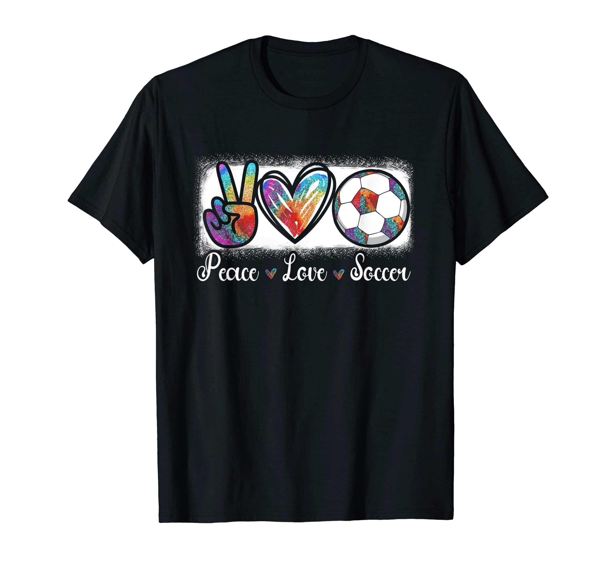 Peace Love Soccer Tie Dye Soccer Lovers T-Shirt - Minimalist Print Unisex