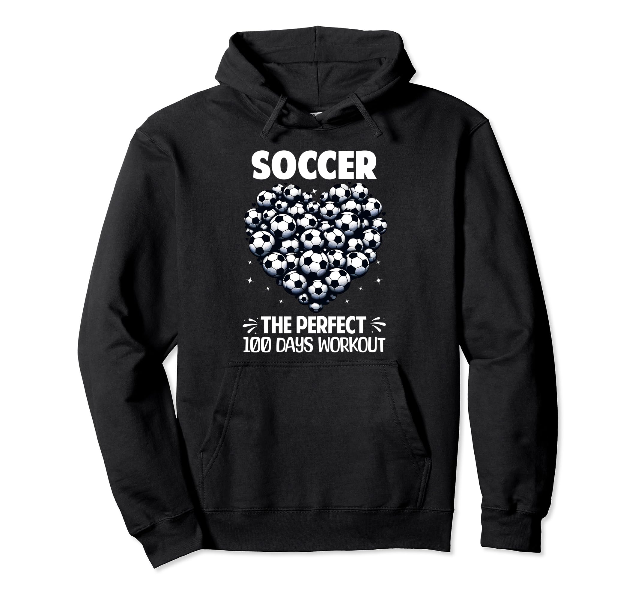 100 Days School Soccer Heart Love Hoodie - Aesthetic Graphic for Adults