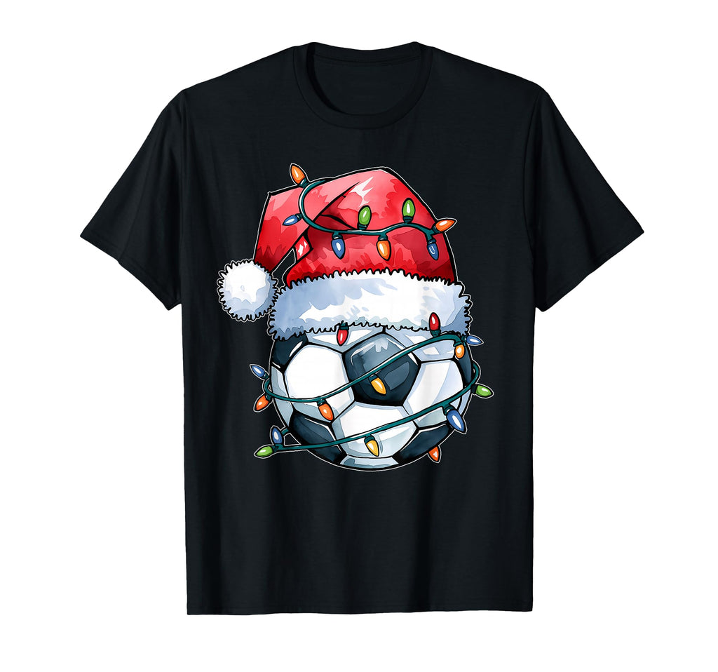 Santa Sports Soccer Player T-Shirt - Graphic Print Unisex