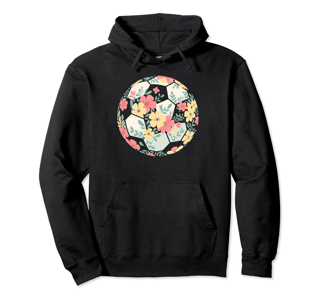 Floral Flower Soccer Player Mom Hoodie - Casual Everyday Wear for Adults
