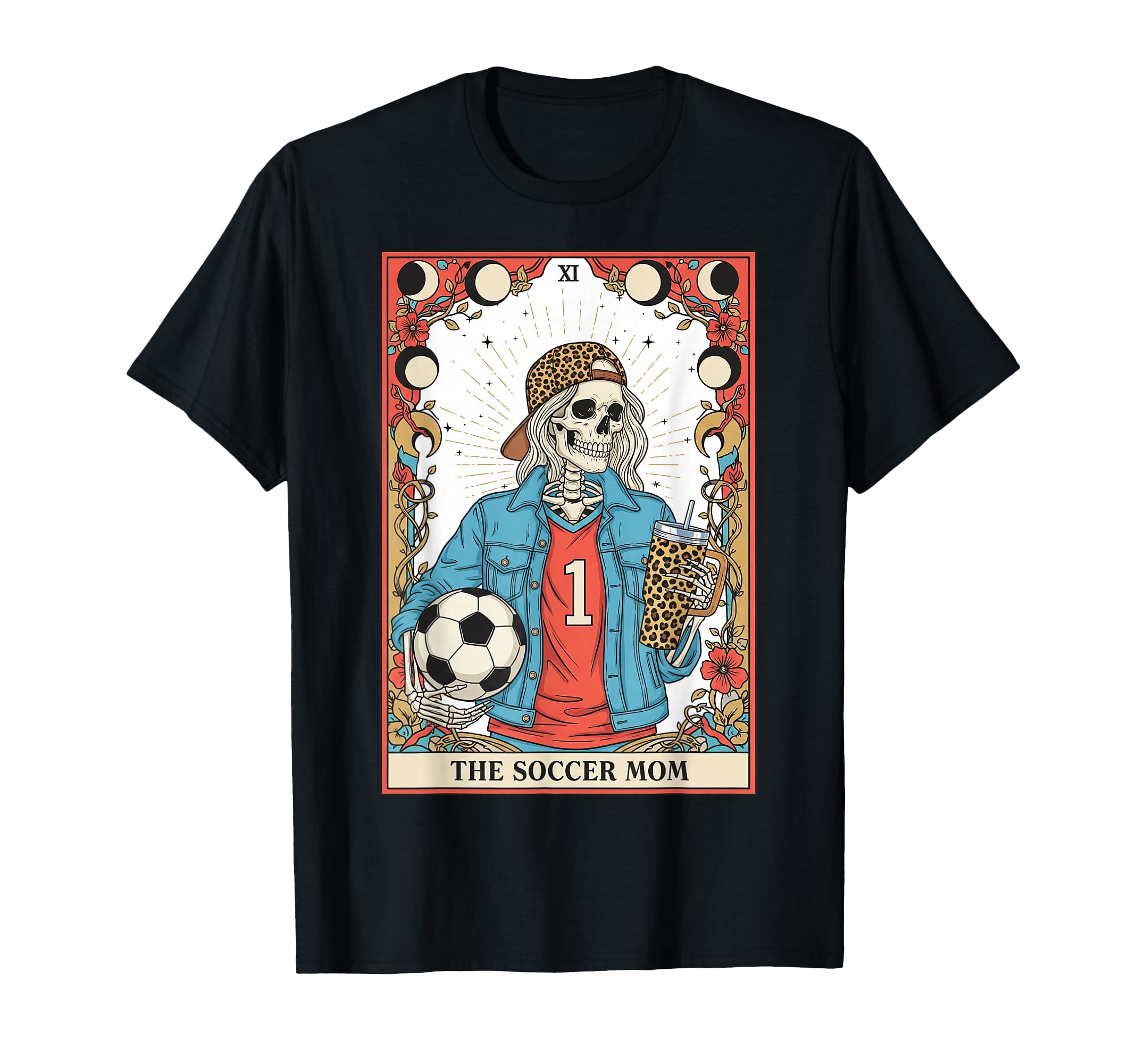 Soccer Mom Tarot Card Skeleton Soccer T-Shirt - Custom Art Print Men Women