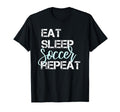 Eat Sleep Soccer Repeat Hand Lettered T-Shirt - Unique Graphic Men Women