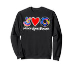 Peace Love Soccer Heart Ball Gift Love T-Shirt - Aesthetic Graphic Unisex