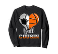 Ball Cousin Heart Funny Soccer Sweatshirt - Minimalist Print Men Women