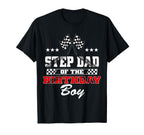 Step Dad Birthday Soccer Party Family Love T-Shirt - Unique Graphic Unisex