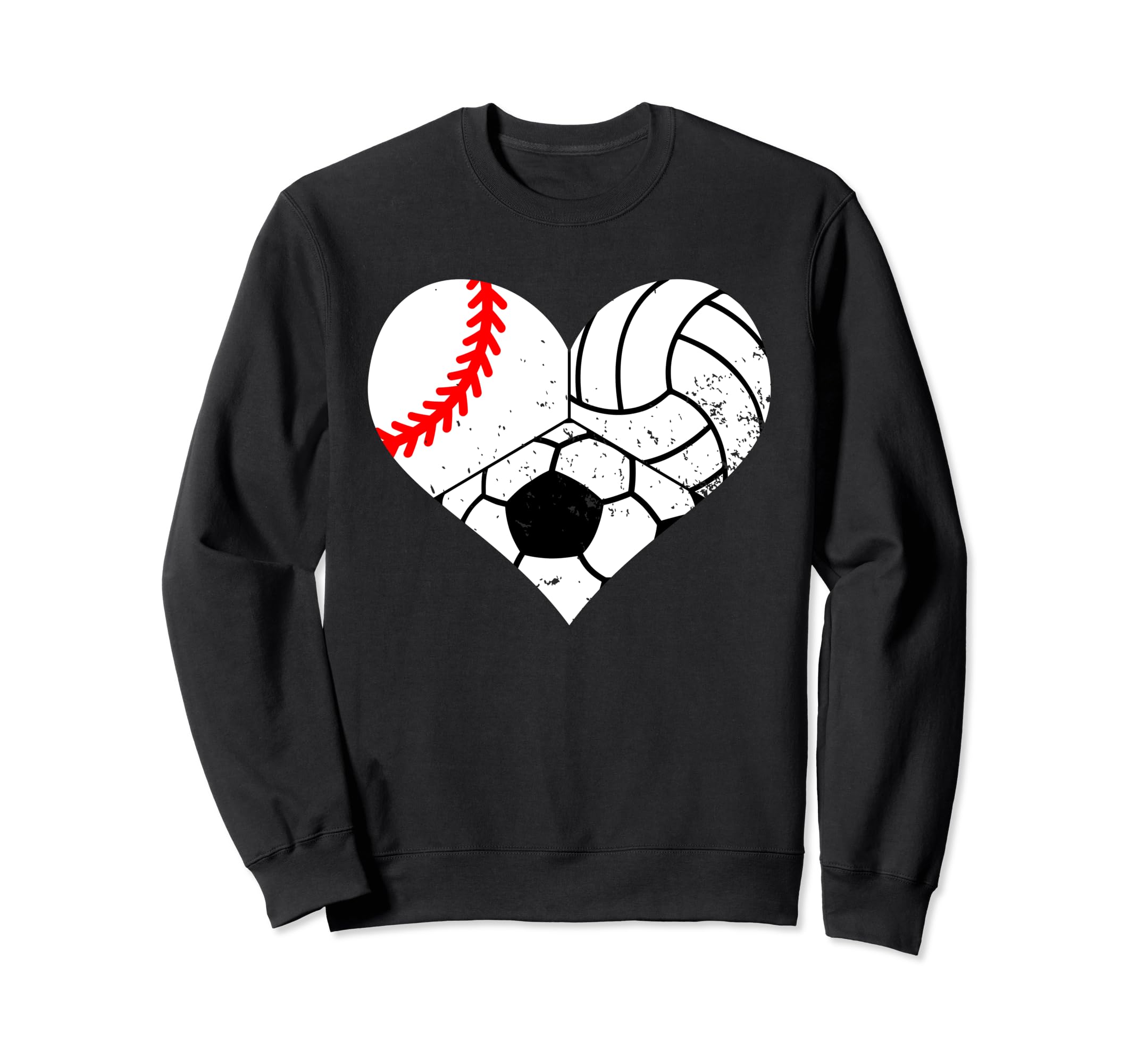 Baseball Volleyball Soccer Heart Sweatshirt - Custom Art Print Men Women