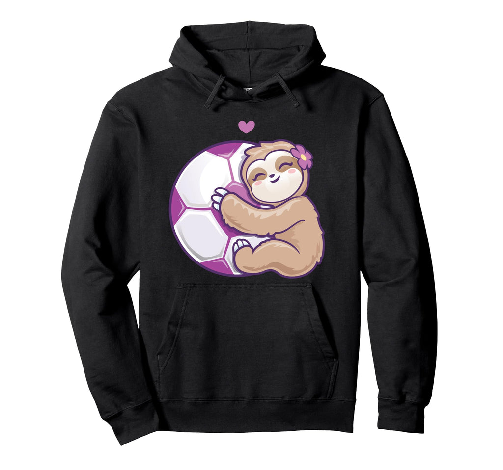 Soccer Purple Football Sloth Hoodie - Casual Everyday Wear Men Women