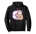 Soccer Purple Football Sloth Hoodie - Casual Everyday Wear Men Women
