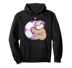 Soccer Purple Football Sloth Hoodie - Casual Everyday Wear Men Women
