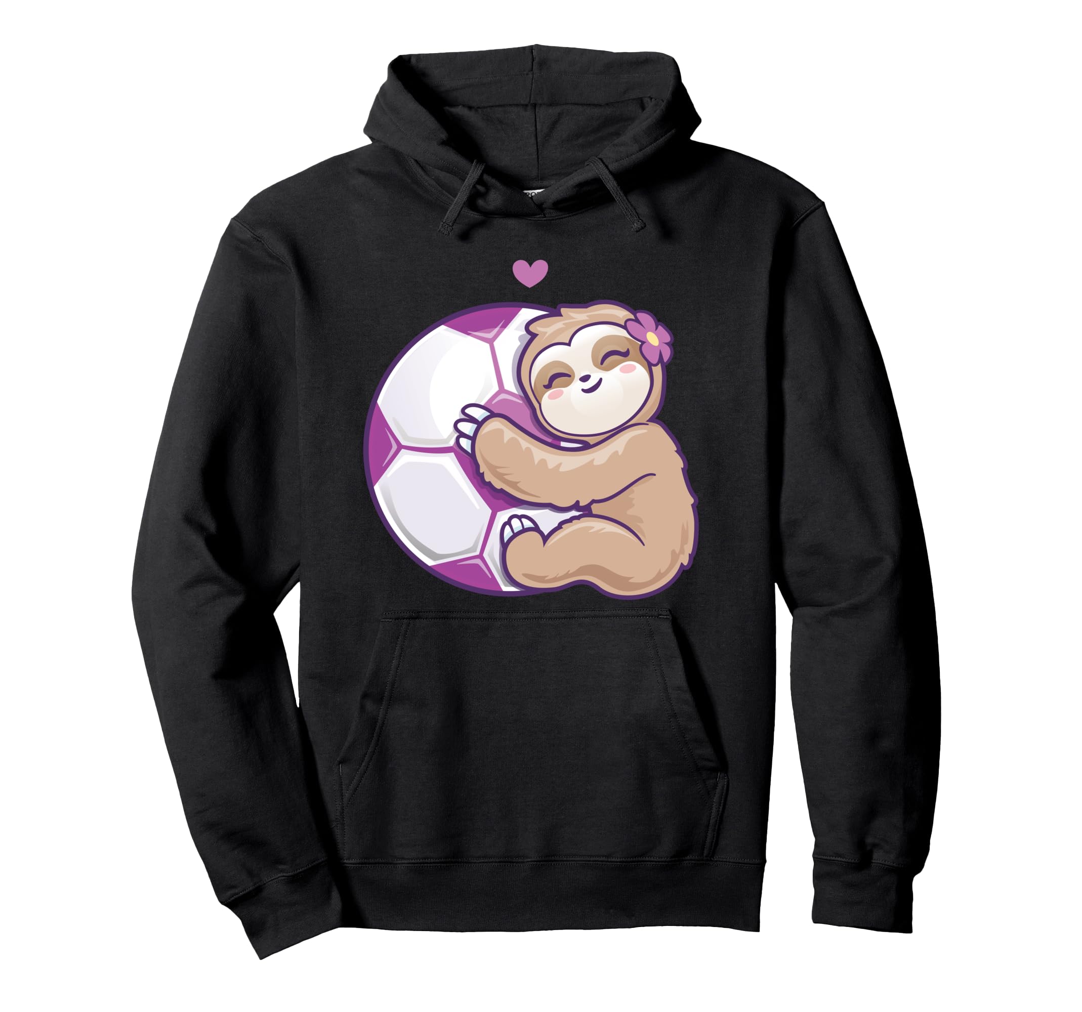 Soccer Purple Football Sloth Hoodie - Casual Everyday Wear Men Women