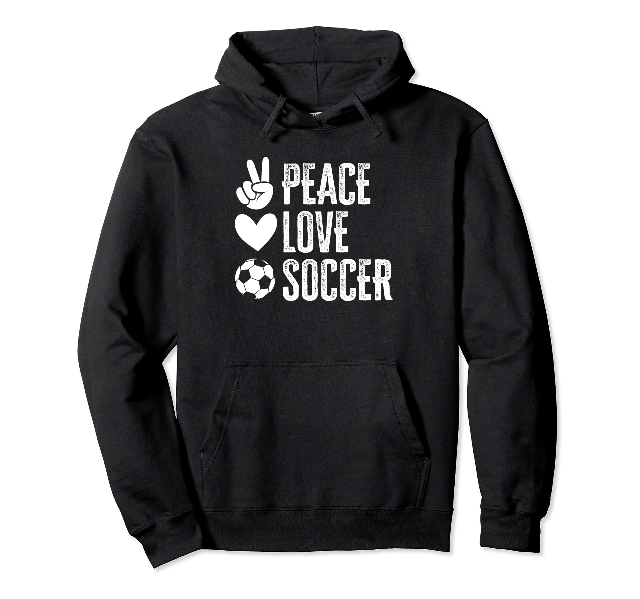 Peace Love Soccer Hoodie - Casual Everyday Wear for Adults