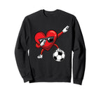 Dabbing Heart Dab Valentines Day Sweatshirt - Graphic Print Men Women