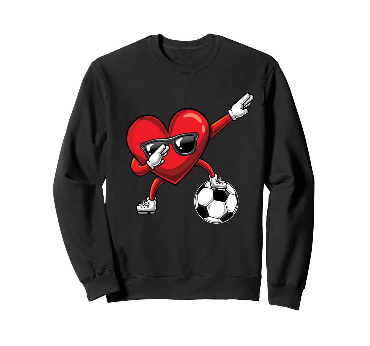 Dabbing Heart Dab Valentines Day Sweatshirt - Graphic Print Men Women