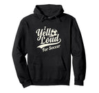 I Yell Loud Soccer Mom Heart Club Gameday Hoodie - Minimalist Print Unisex
