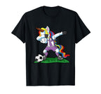 Dabbing Unicorn Soccer Team Coach Gift T-Shirt - Aesthetic Graphic Unisex