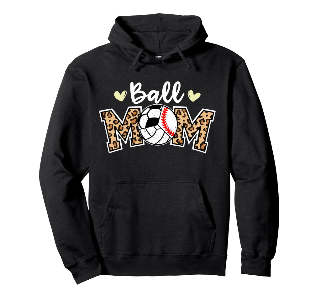 Ball Mom Leopard Baseball Volleyball Hoodie - Streetwear Style Men Women