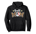 Ball Mom Leopard Baseball Volleyball Hoodie - Streetwear Style Men Women