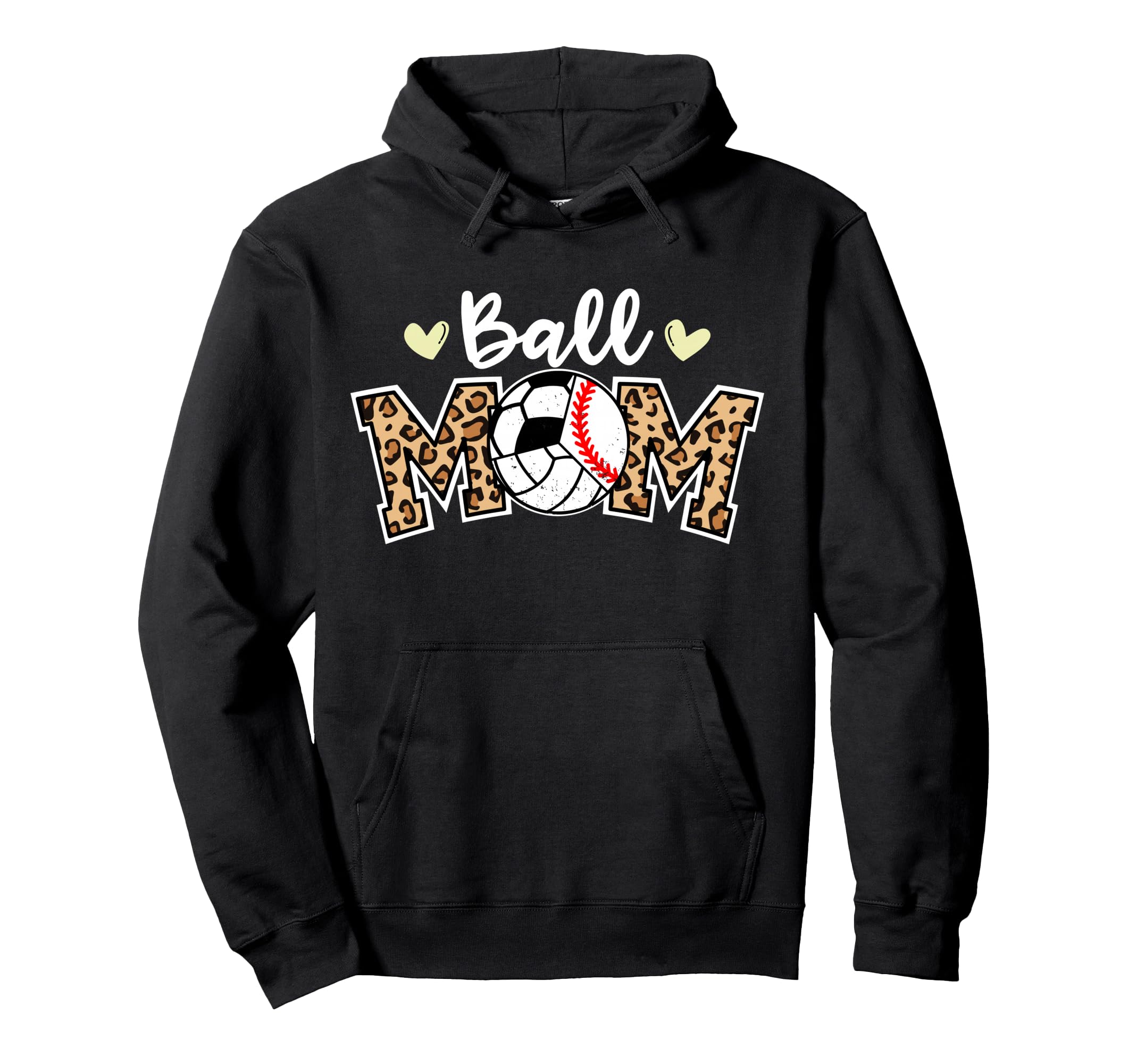 Ball Mom Leopard Baseball Volleyball Hoodie - Streetwear Style Men Women