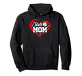 Ball Mom Heart Funny Baseball Soccer Hoodie - Novelty Apparel for Adults