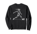 Line Art Soccer Sport Player Sweatshirt - Casual Everyday Wear Men Women
