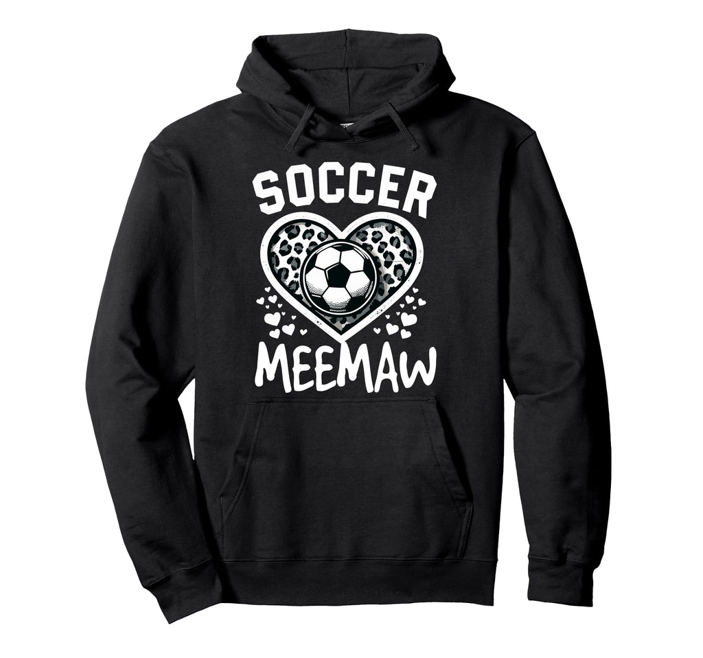 Soccer Meemaw Leopard Heart Meemaw Hoodie - Unique Graphic for Adults