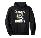 Soccer Mommy Leopard Heart Matching Hoodie - Casual Everyday Wear Unisex