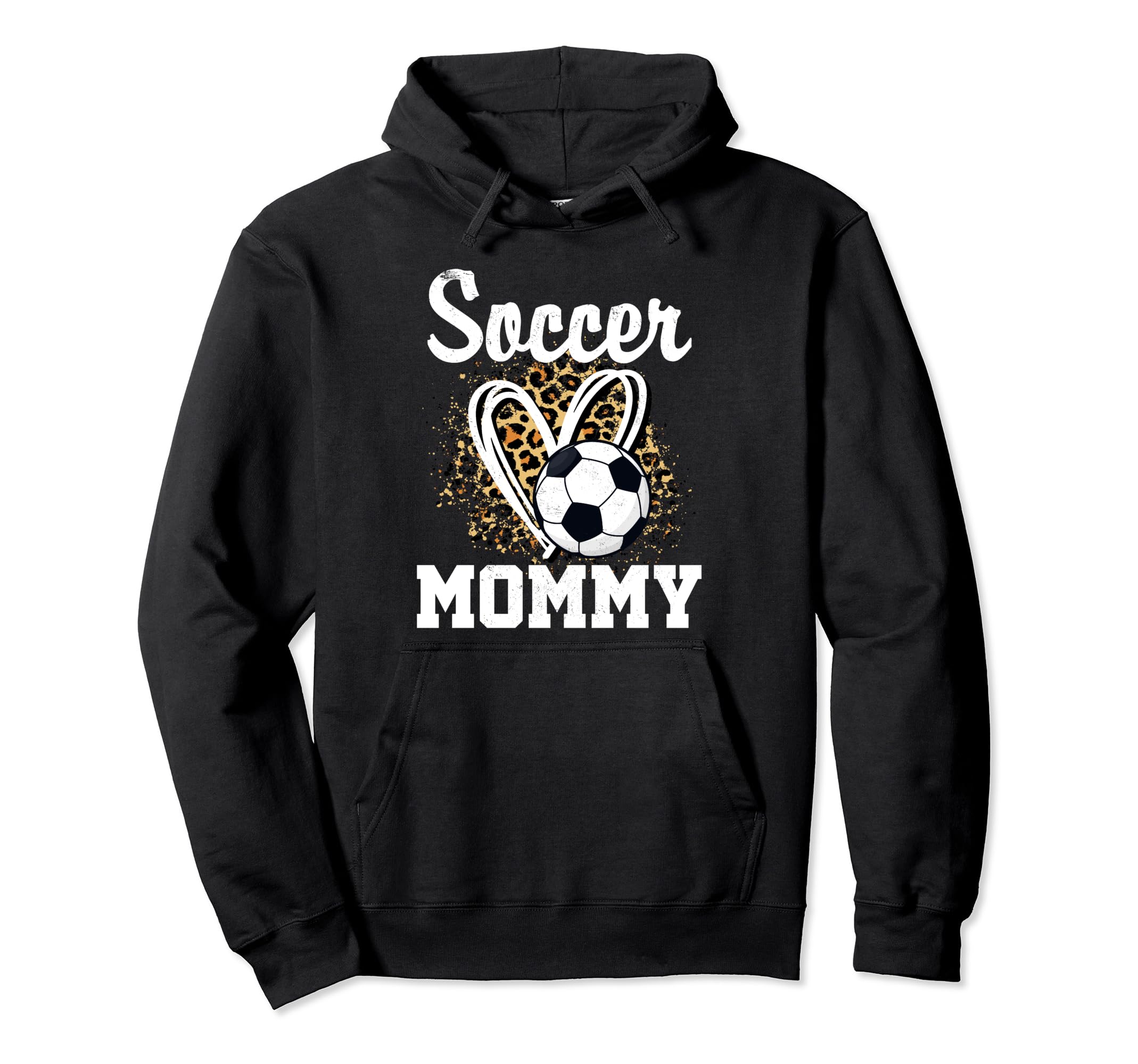Soccer Mommy Leopard Heart Matching Hoodie - Casual Everyday Wear Unisex