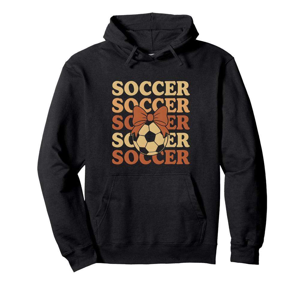 Soccer Coquette Bow Soccer Mom Sister Girly Hoodie - Graphic Print Unisex