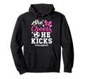 She Cheers He Kicks Mom Both Cheer Hoodie - Streetwear Style for Adults