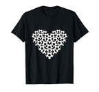 Heart Shaped Soccer Ball Pattern T-Shirt - Casual Everyday Wear for Adults