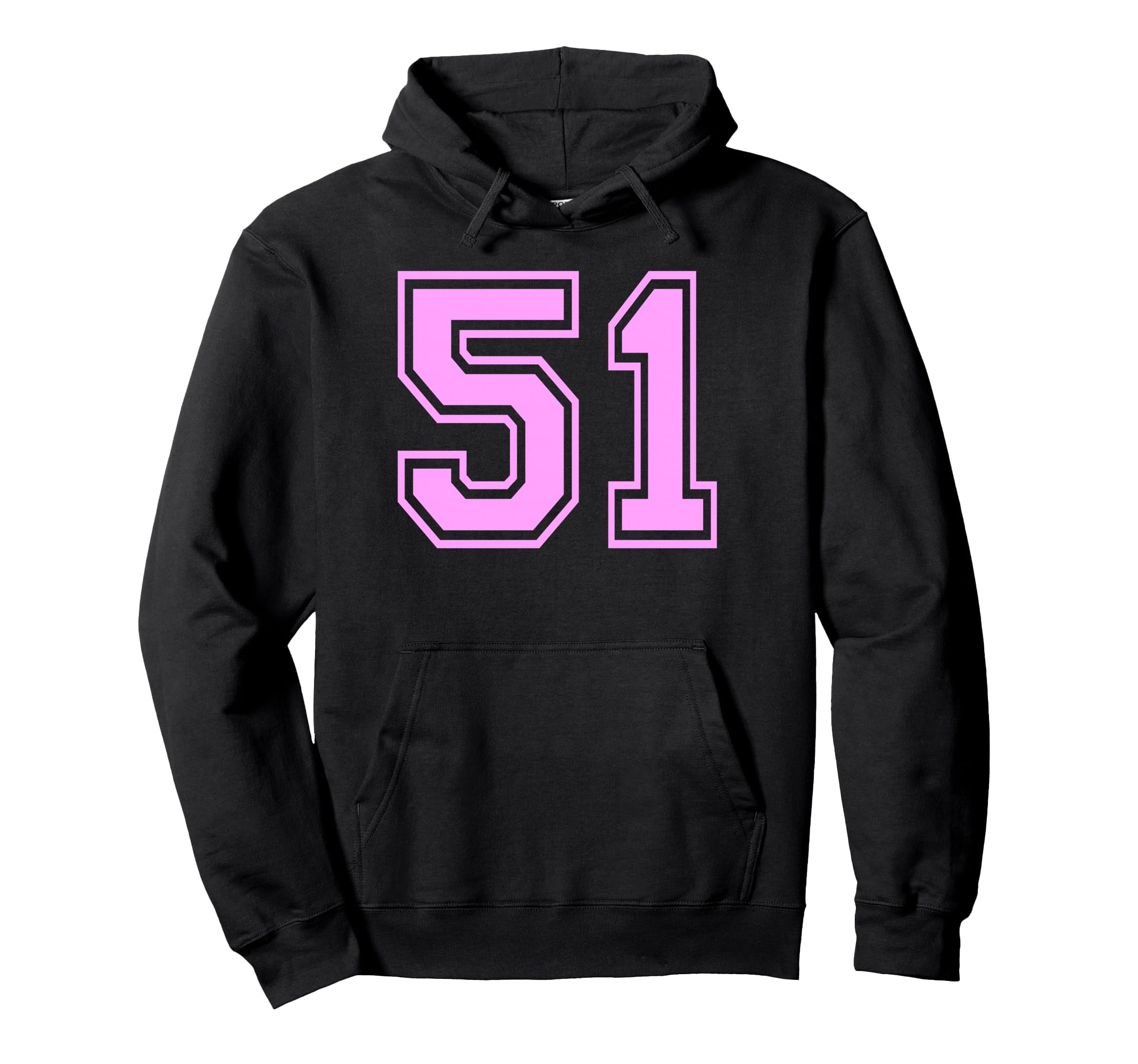 51 Number Fifty One Sports Varsity College Hoodie - Novelty Apparel Unisex