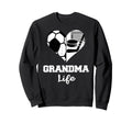 Grandma Life Heart Funny Soccer Hockey Sweatshirt - Graphic Print Unisex