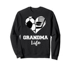 Grandma Life Heart Funny Soccer Hockey Sweatshirt - Graphic Print Unisex