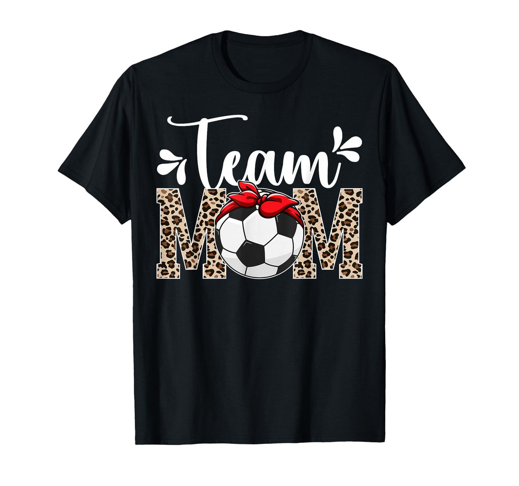 Team Mom Leopard Soccer Team Mom T-Shirt - Streetwear Style Men Women