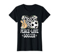 Peace Love Soccer Lover Cow Soccer T-Shirt - Minimalist Print for Adults